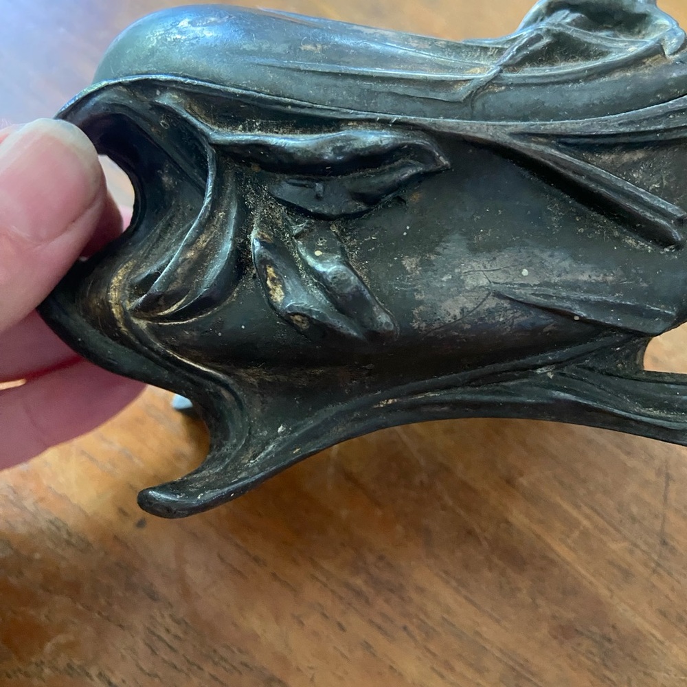 Antique Silver Plated Brass Jewelry/Trinket Box - Picture 3 of 7